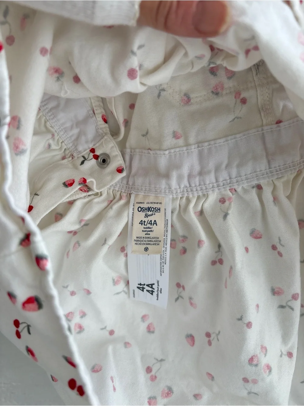 Oshkosh bgosh cherry 4T overall dress